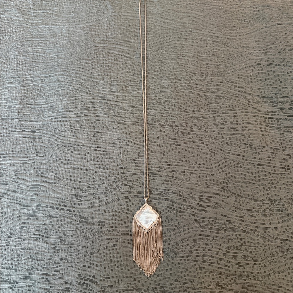Kendra Scott Adjustable Length Silver Fringe Neck… - image 3